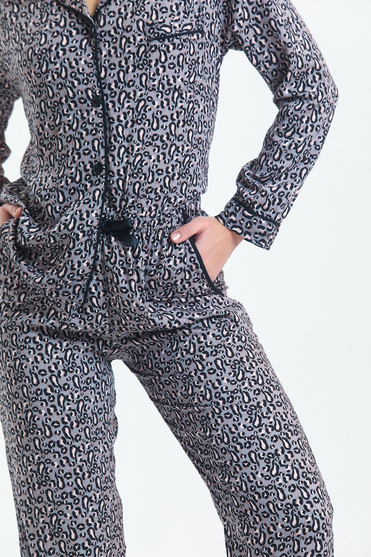 Pigiama Leopard Grigio